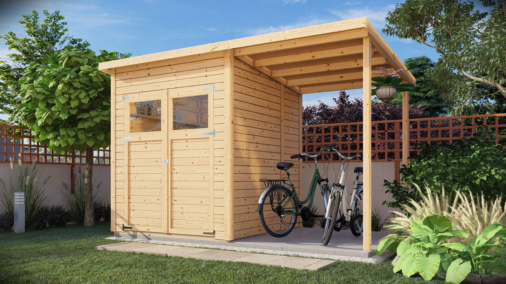 Gartenhaus Amrum 2 Plus naturbelassen 324 x 180 cm