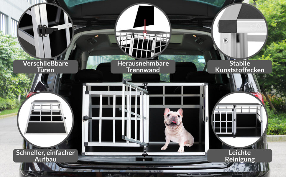 Hundetransportbox XL Alu 89x70x51cm