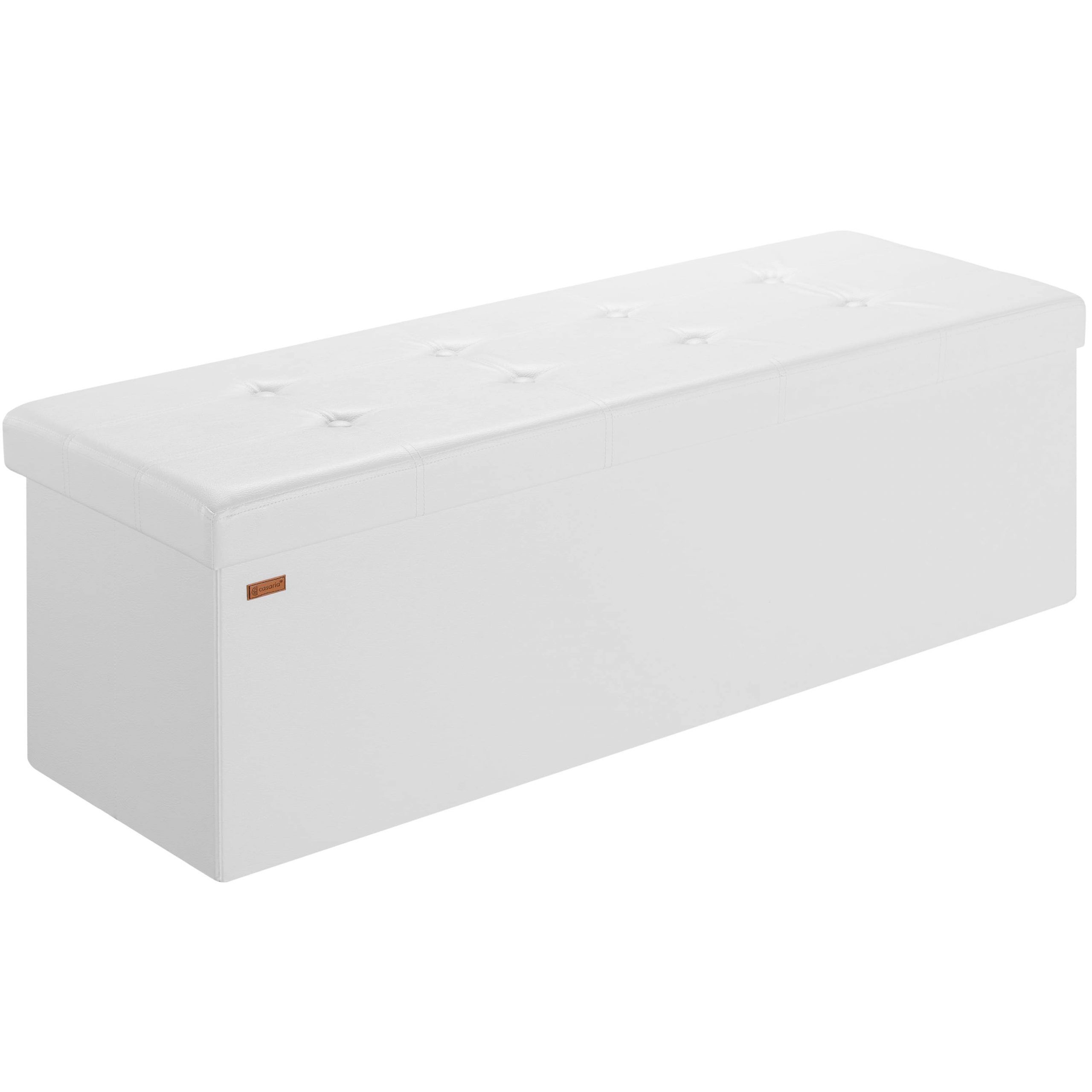 Sitzbank Weiß 115x38x38cm mit Stauraum faltbar