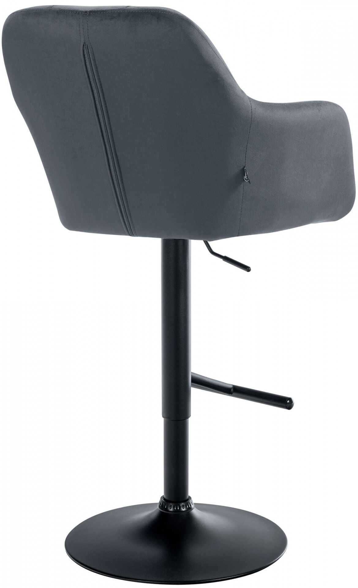 Barhocker Natoma Samt schwarz, dunkelgrau