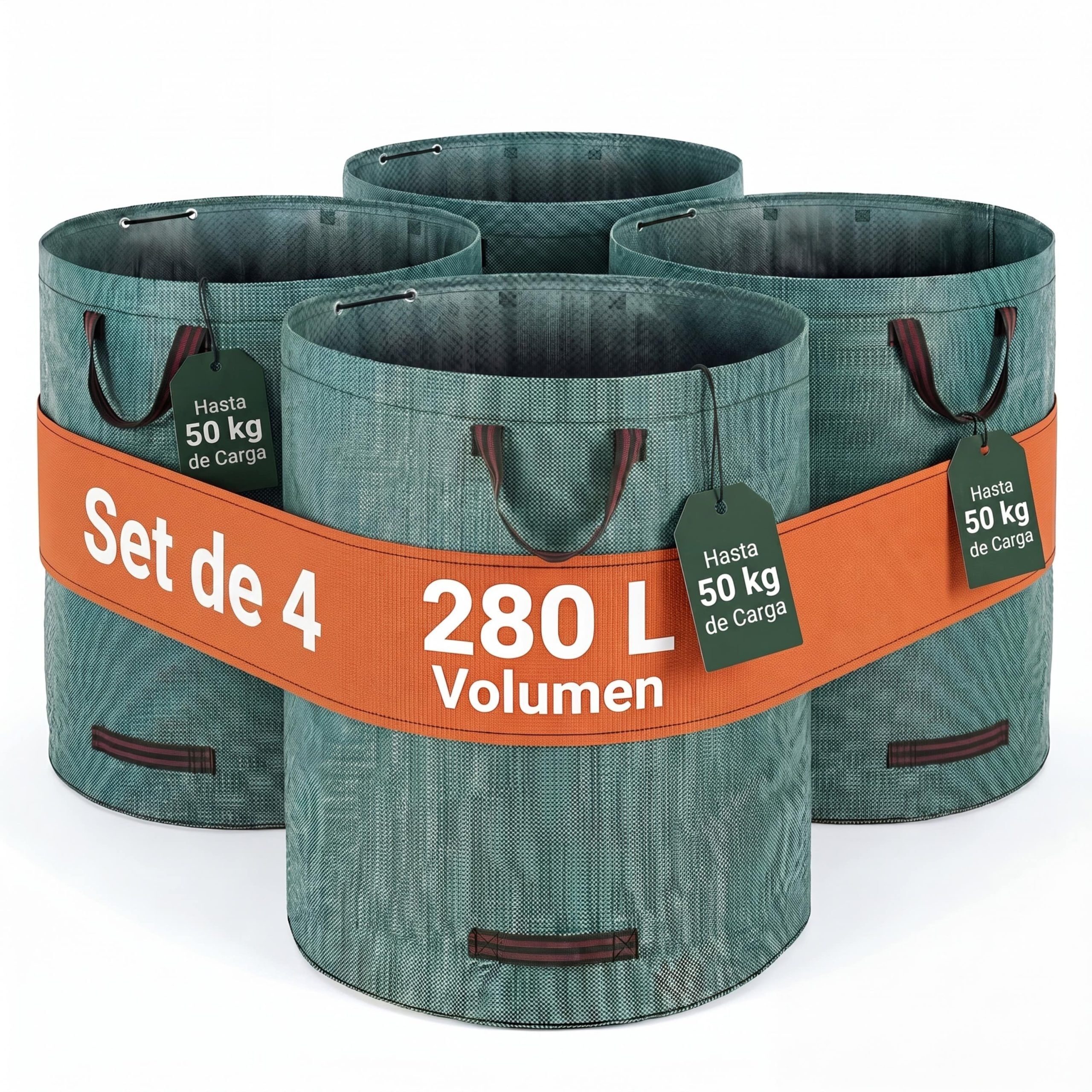 Gartenabfallsack 4er-Set Grün je 280 Liter