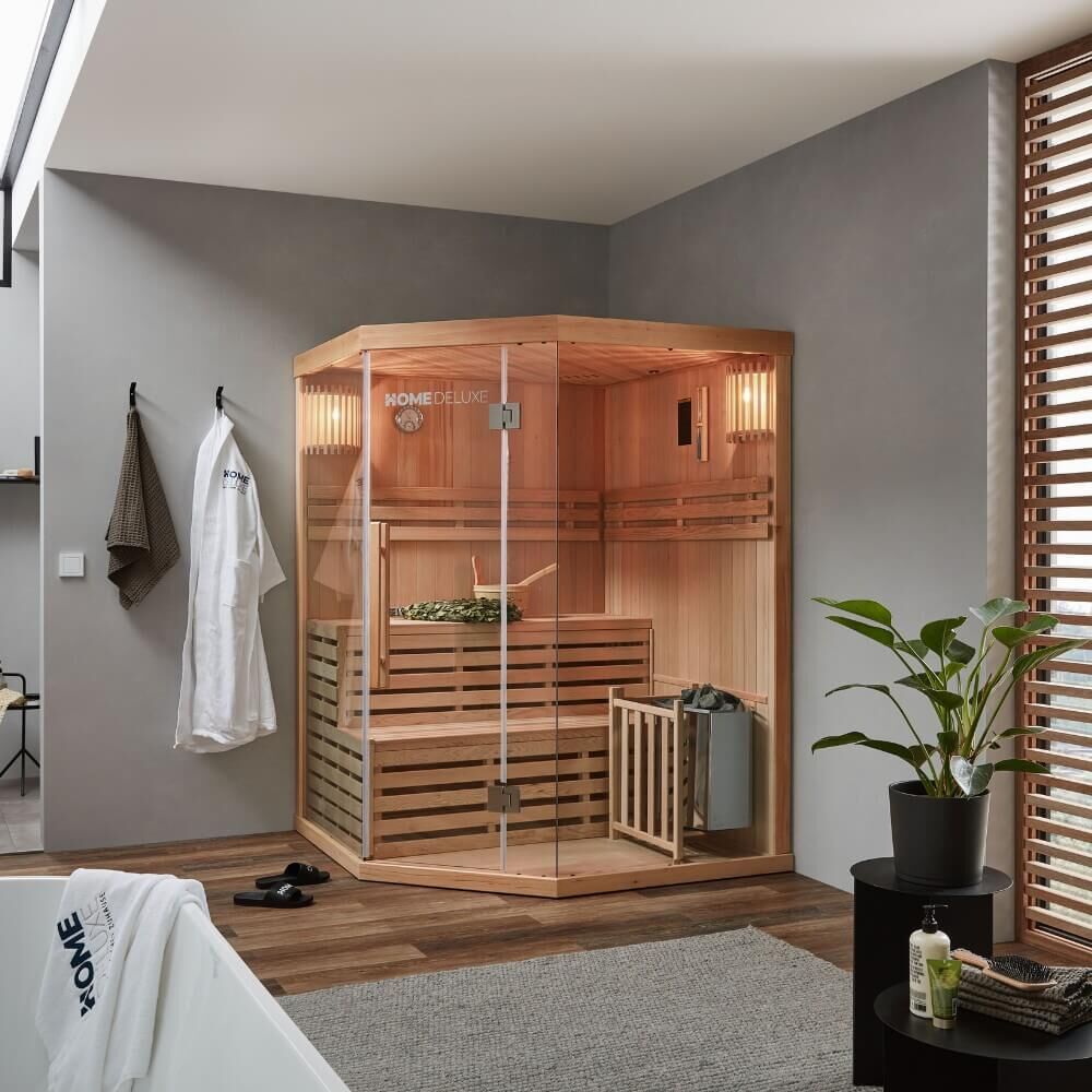 Traditionelle Sauna SKYLINE XL - 150 x 150 cm für 3 Personen
