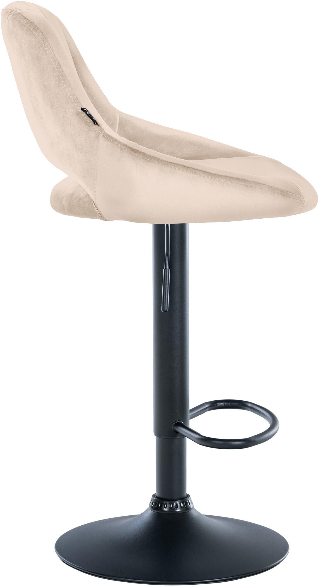 Barhocker Milet Samt schwarz, creme