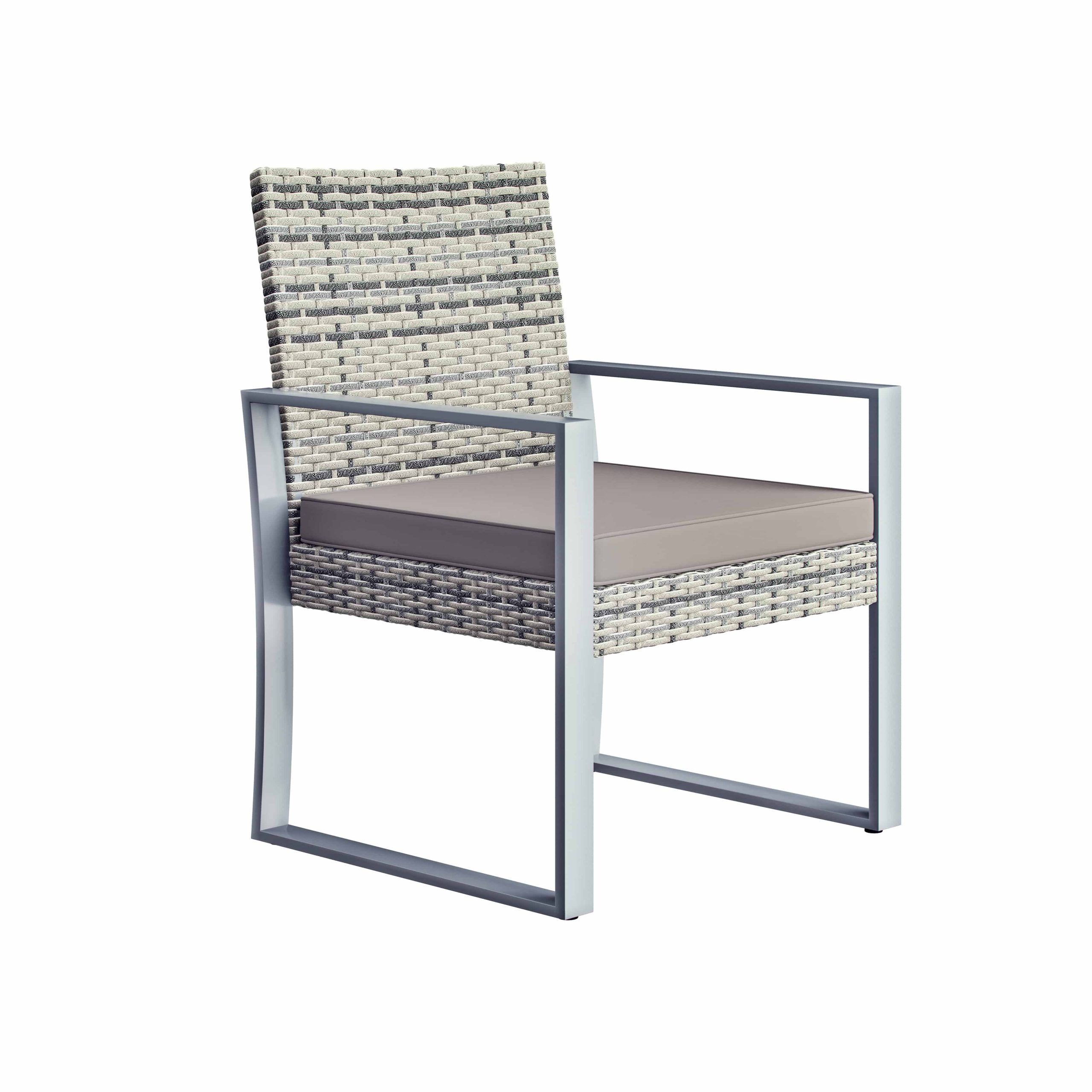 Polyrattan Gartensitzgruppe 3-tlg Grau WPC
