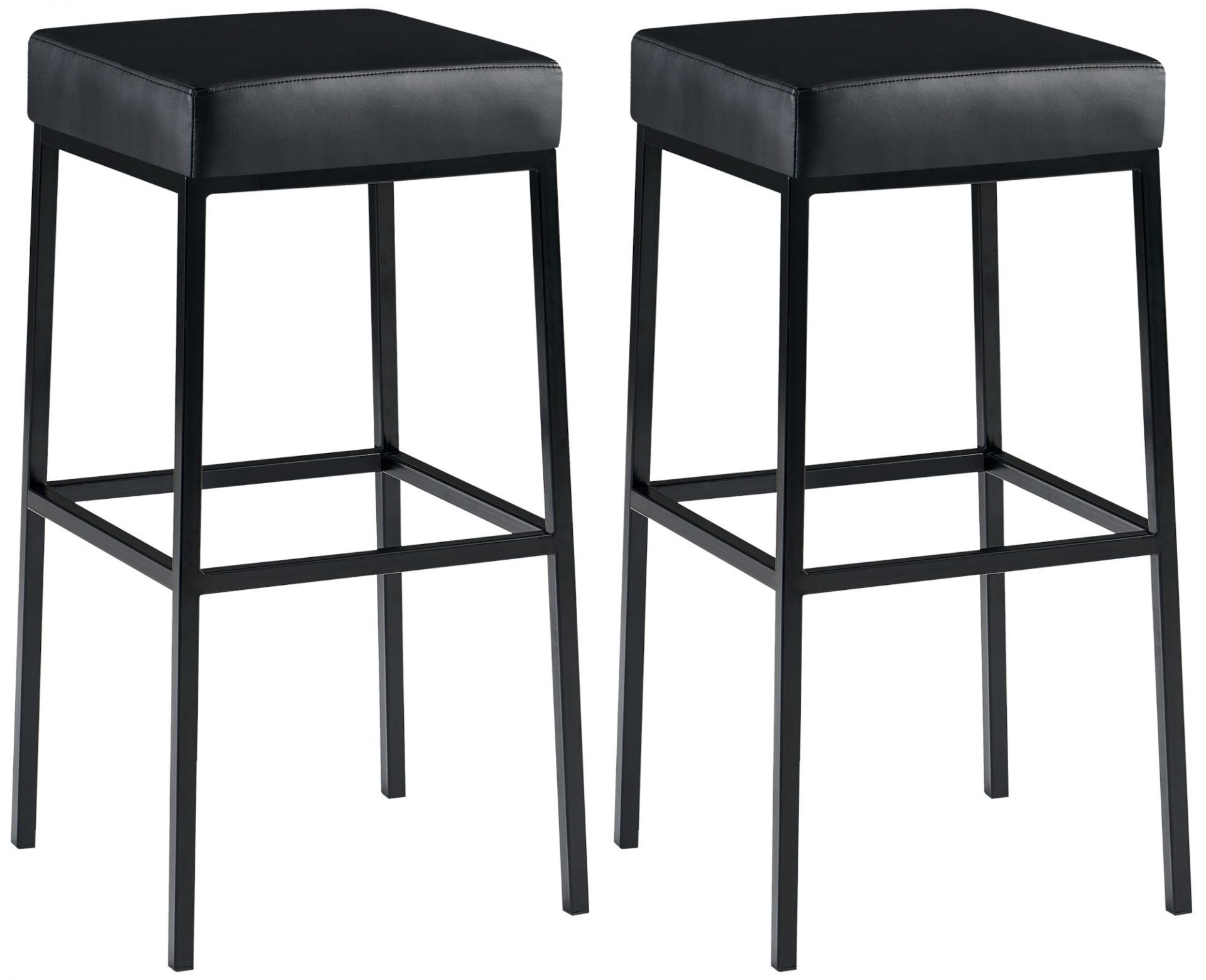 2er Set Barhocker Montreal 80 Kunstleder schwarz, schwarz