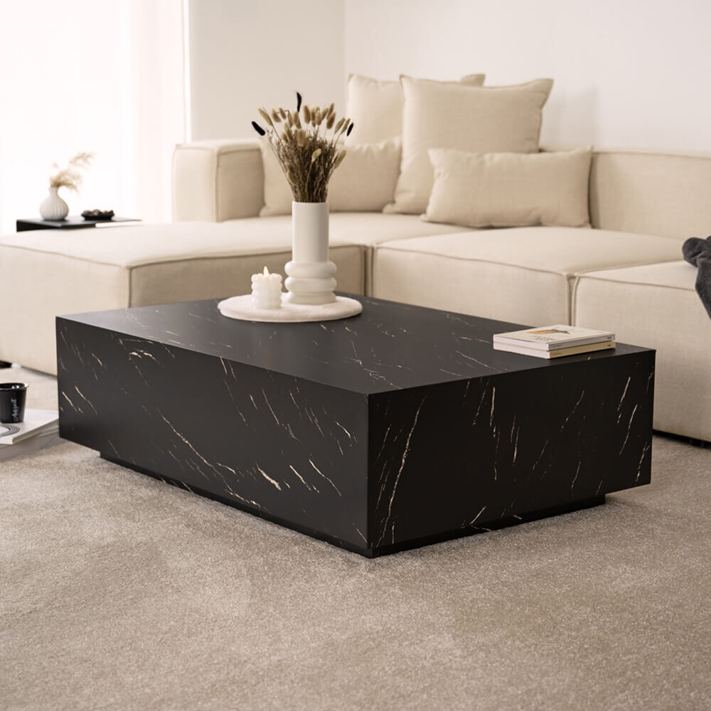 Couchtisch Marmor AMIRI XXL - 120 x 80 cm Schwarz