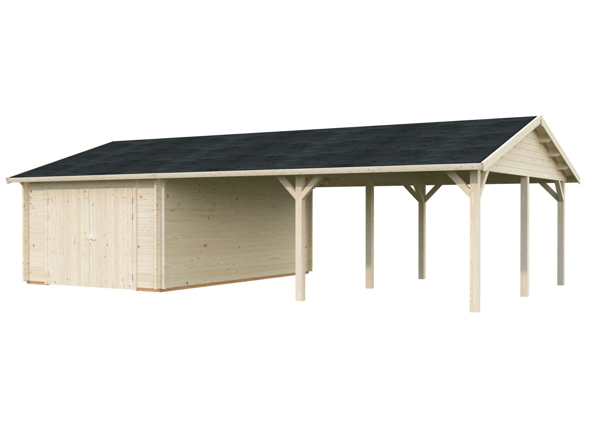 Palmako Holzgarage Roger 19,0+33,2 m2 mit Holztor