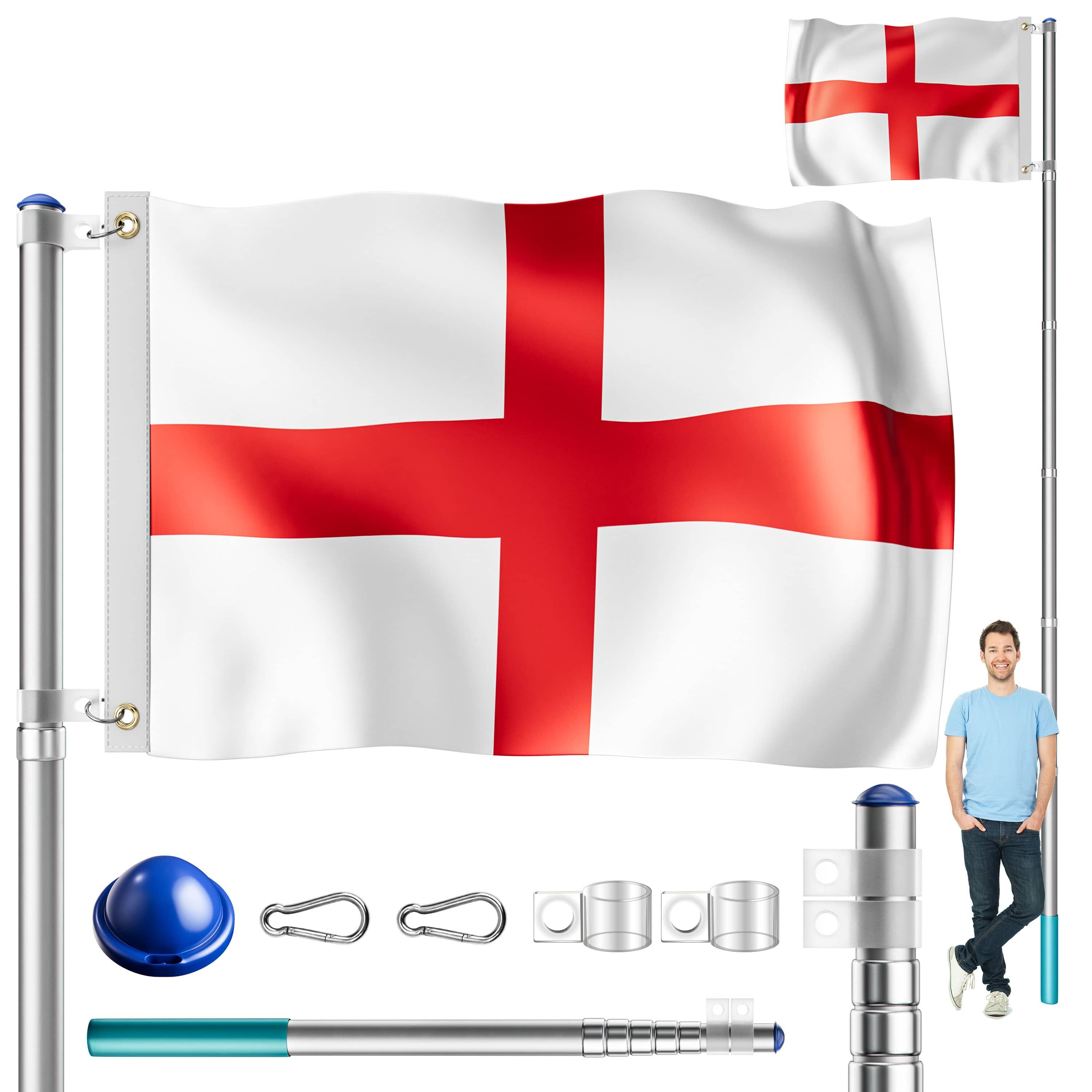 Fahnenmast Alu 630cm inkl England/UK-Flagge