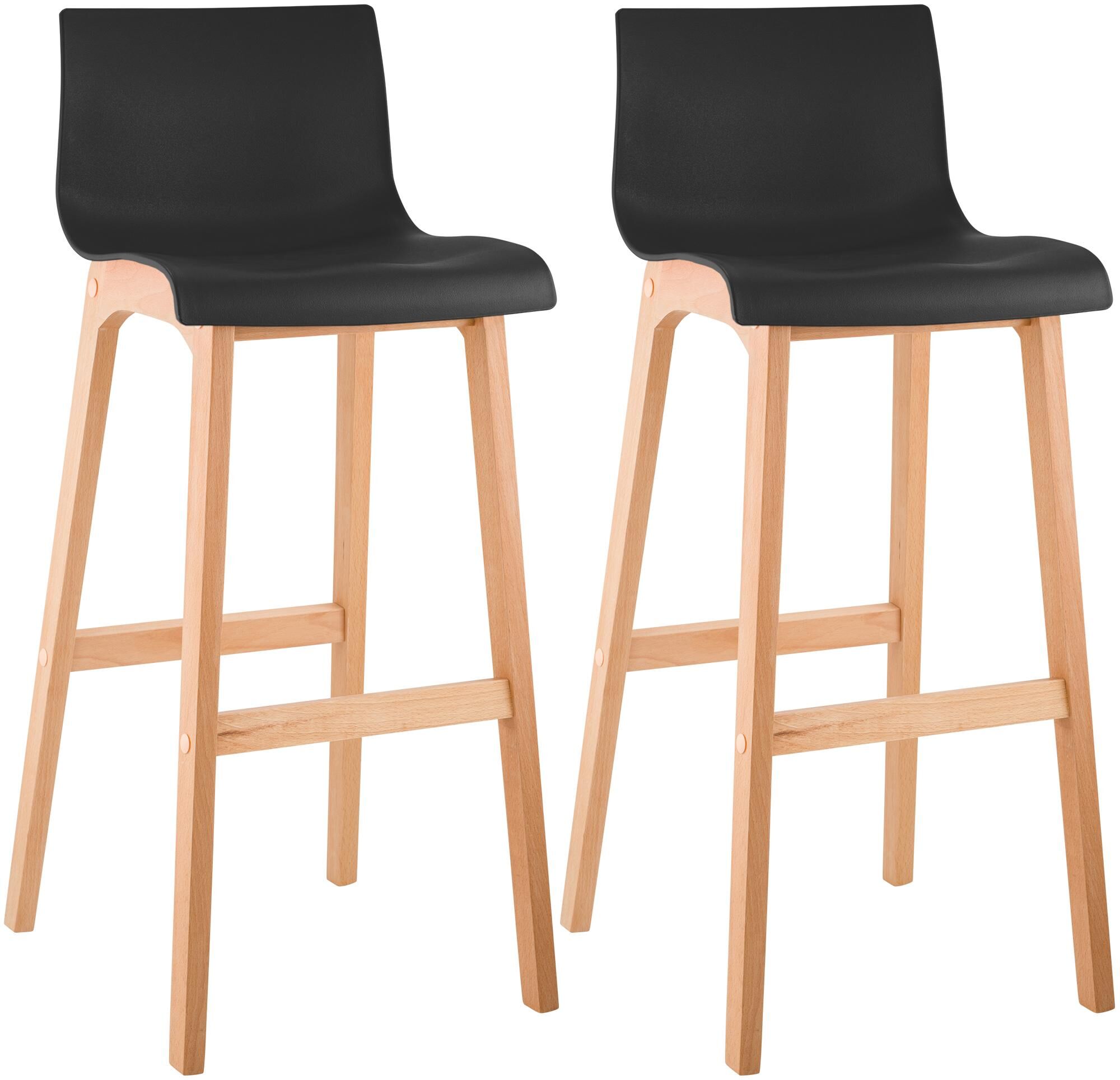 2er Set Barhocker Hoover Natura, schwarz