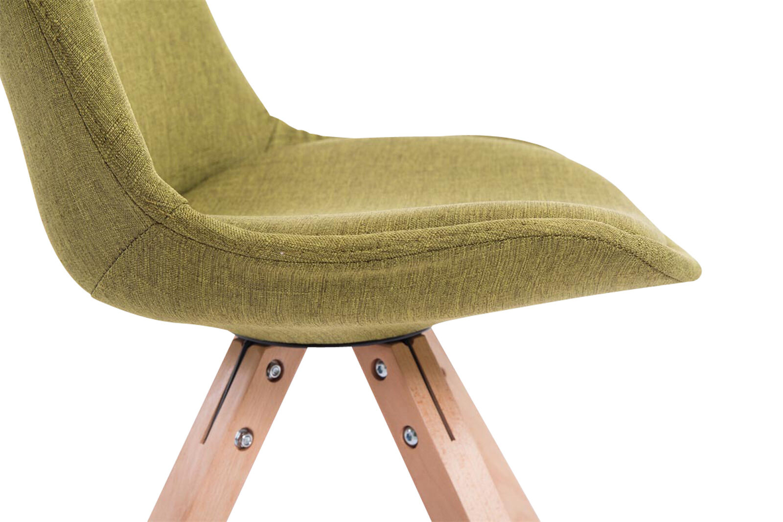 4er Set Besucherstuhl Toulouse Stoff Square Natura, grün