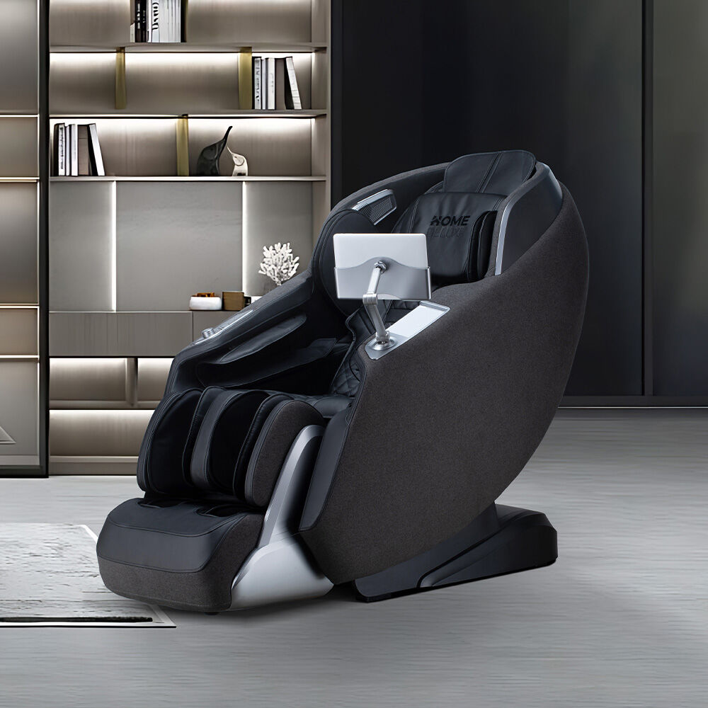 Massagesessel ALVINA mit Premium Webstoffpolsterung - Schwarz