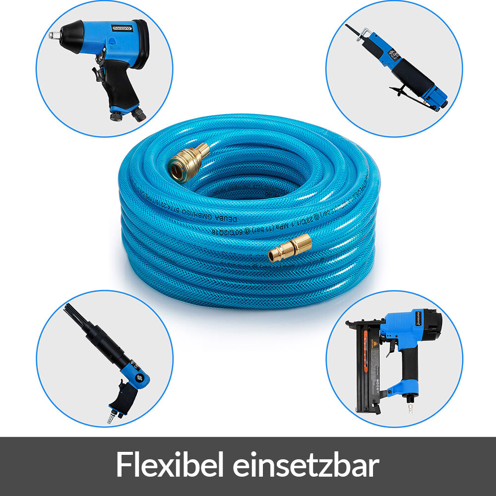 Druckluftschlauch 15m Schnellkupplung/Stecker