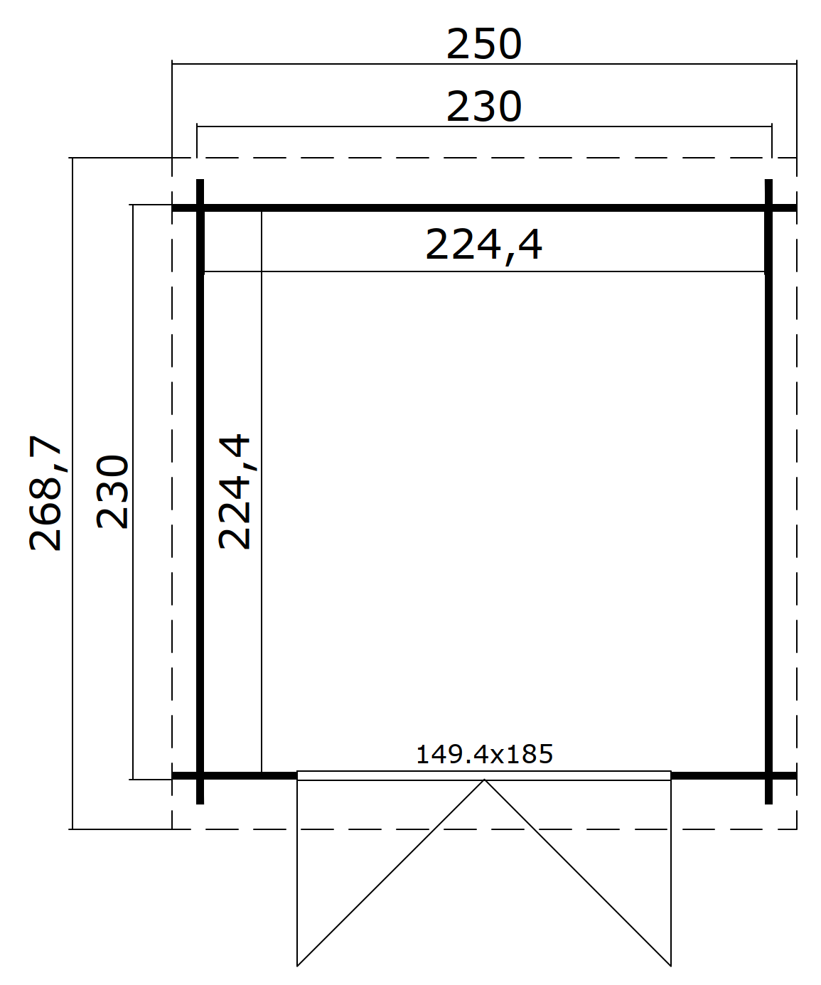 Grundriss Gerätehaus Lasita Maja Indi 230