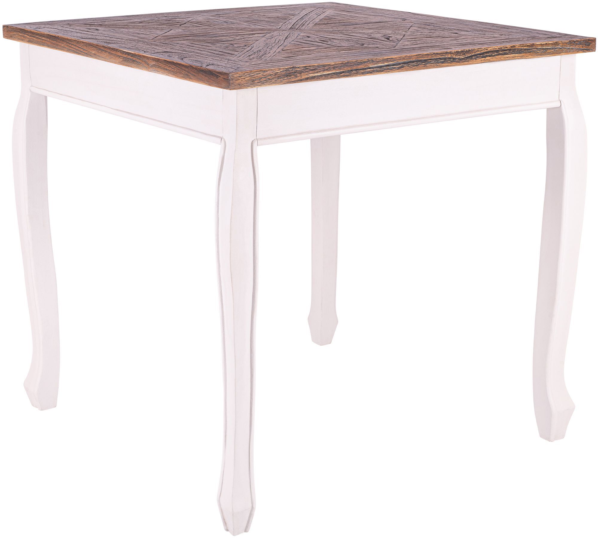 Esstisch Lindon 80x80 cm eckig, weiß/braun
