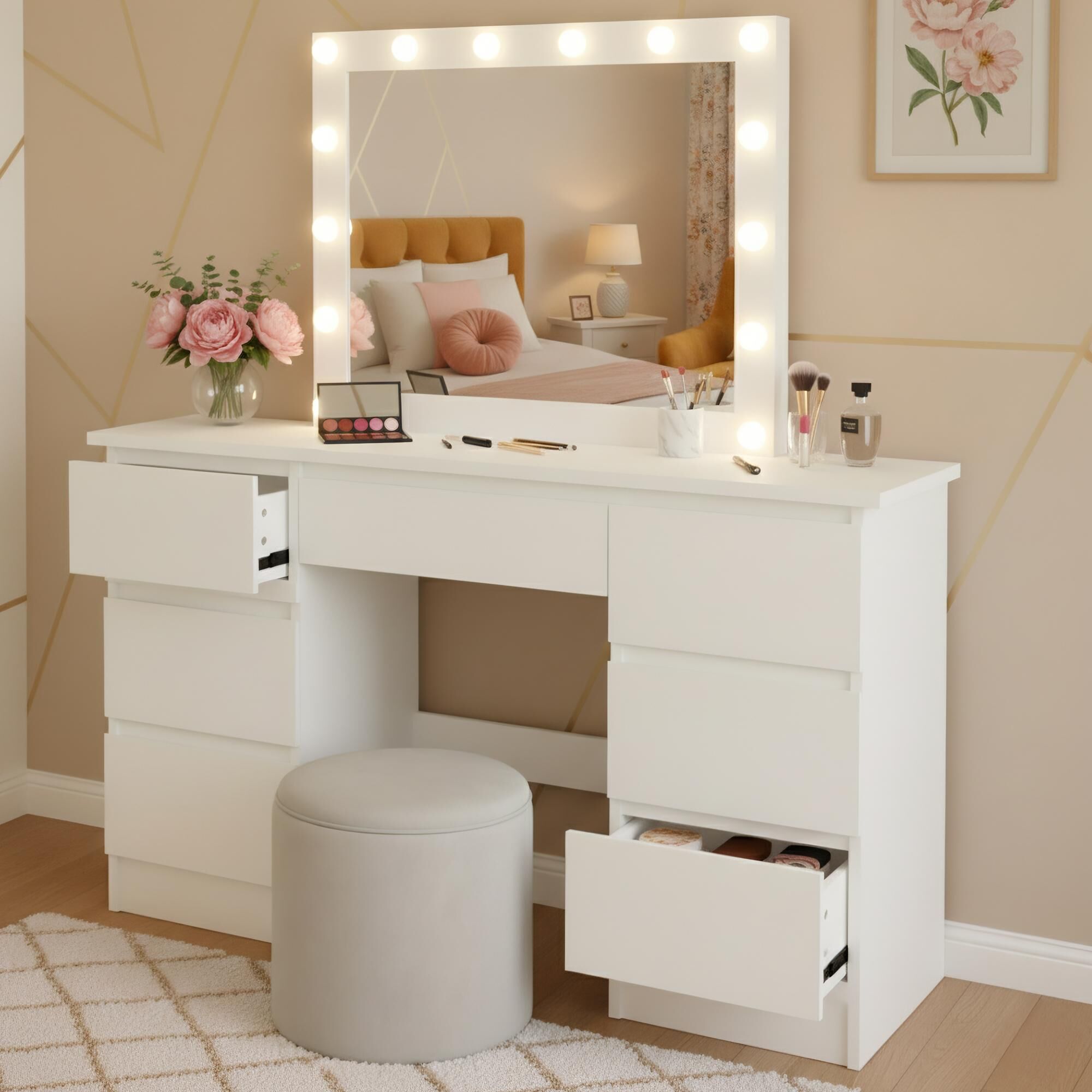 Schminktisch Duffy, weiß