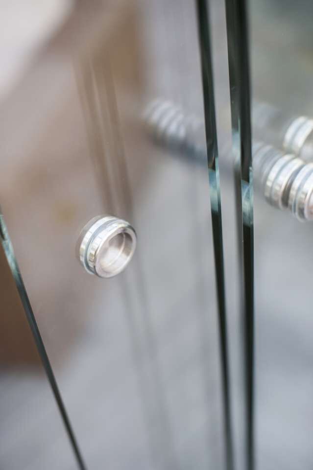 Glasschiebewandsystem mit 8mm Scheiben anthrazit 7 m