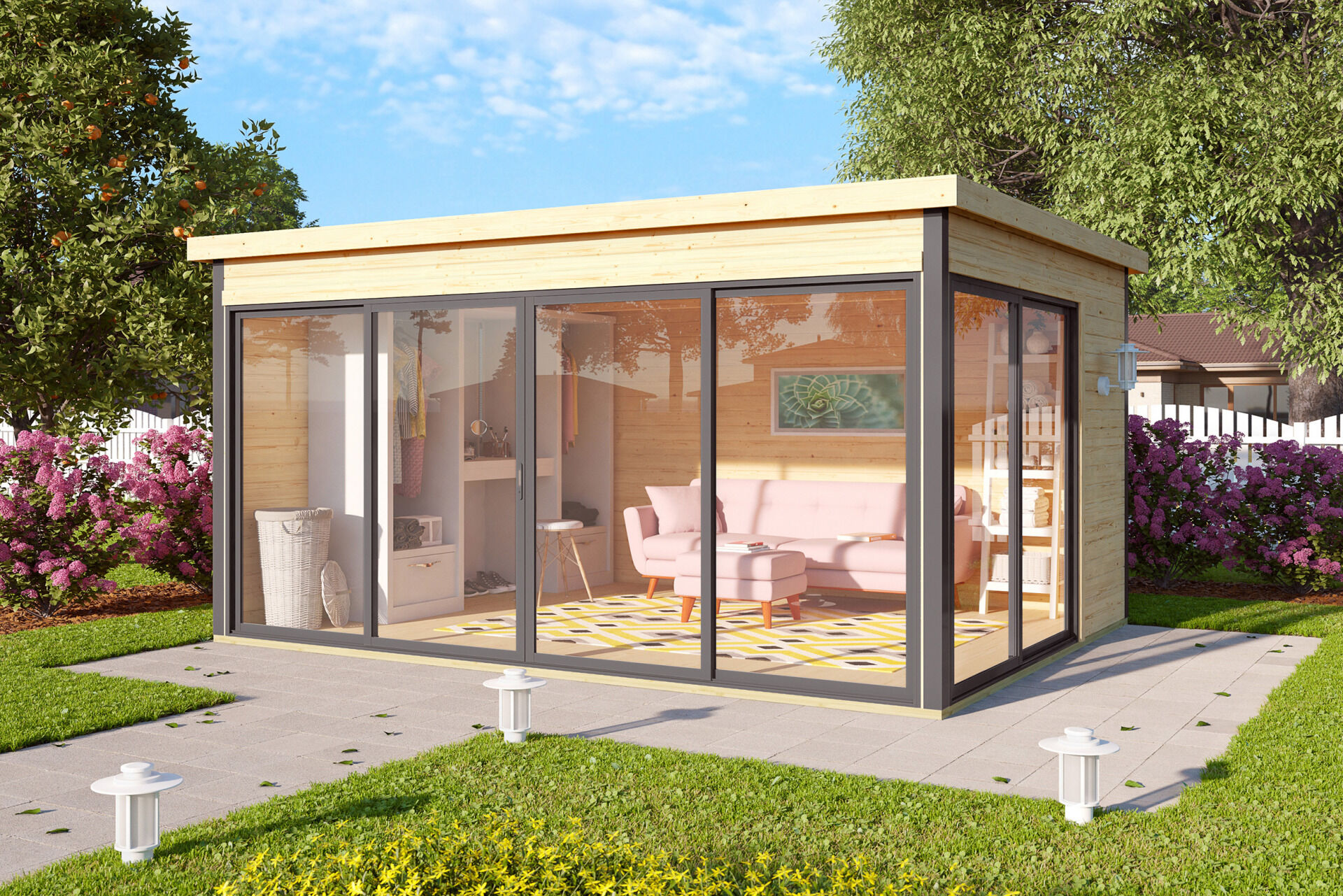 weka Design-Gartenhaus 412 - 4,4x3,4m