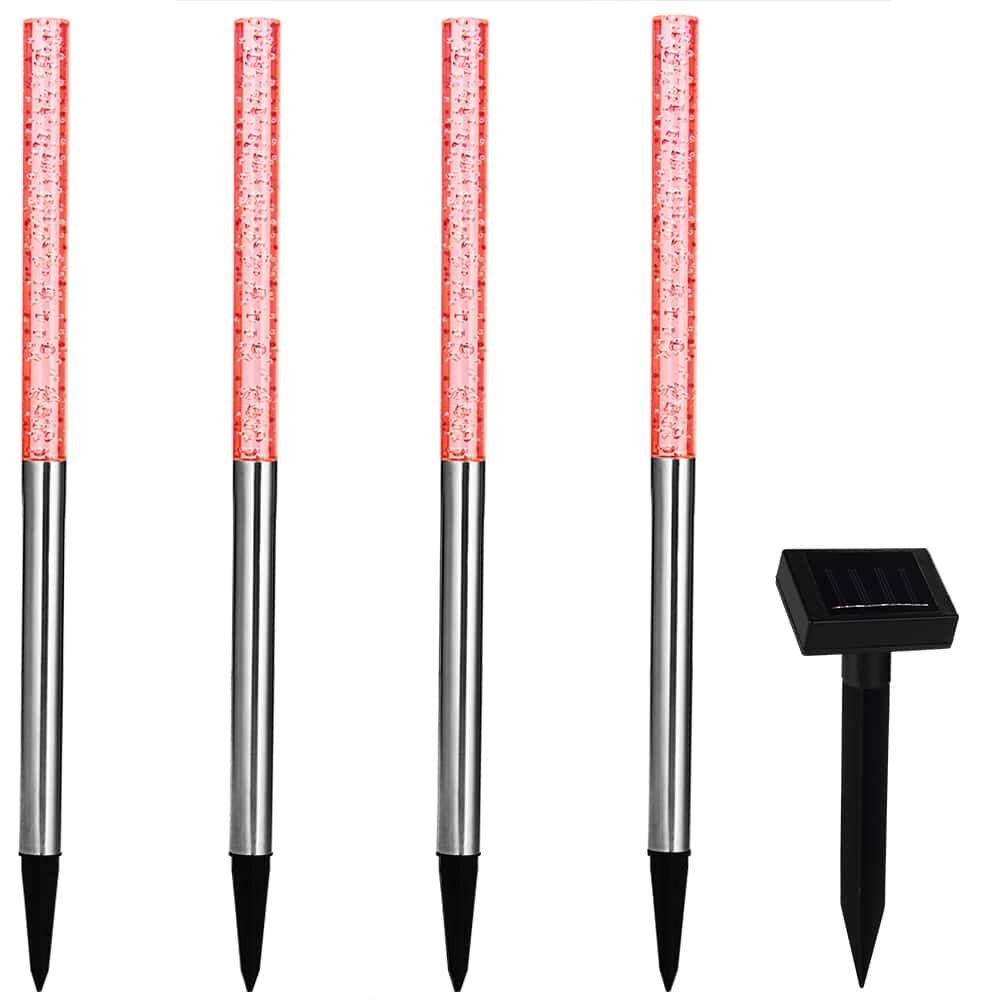 LED Solar Steckleuchte 4er-Set mit Farbwechsler