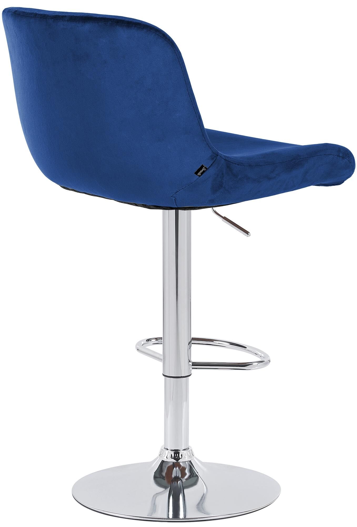 Barhocker Solon Chrom Samt, blau