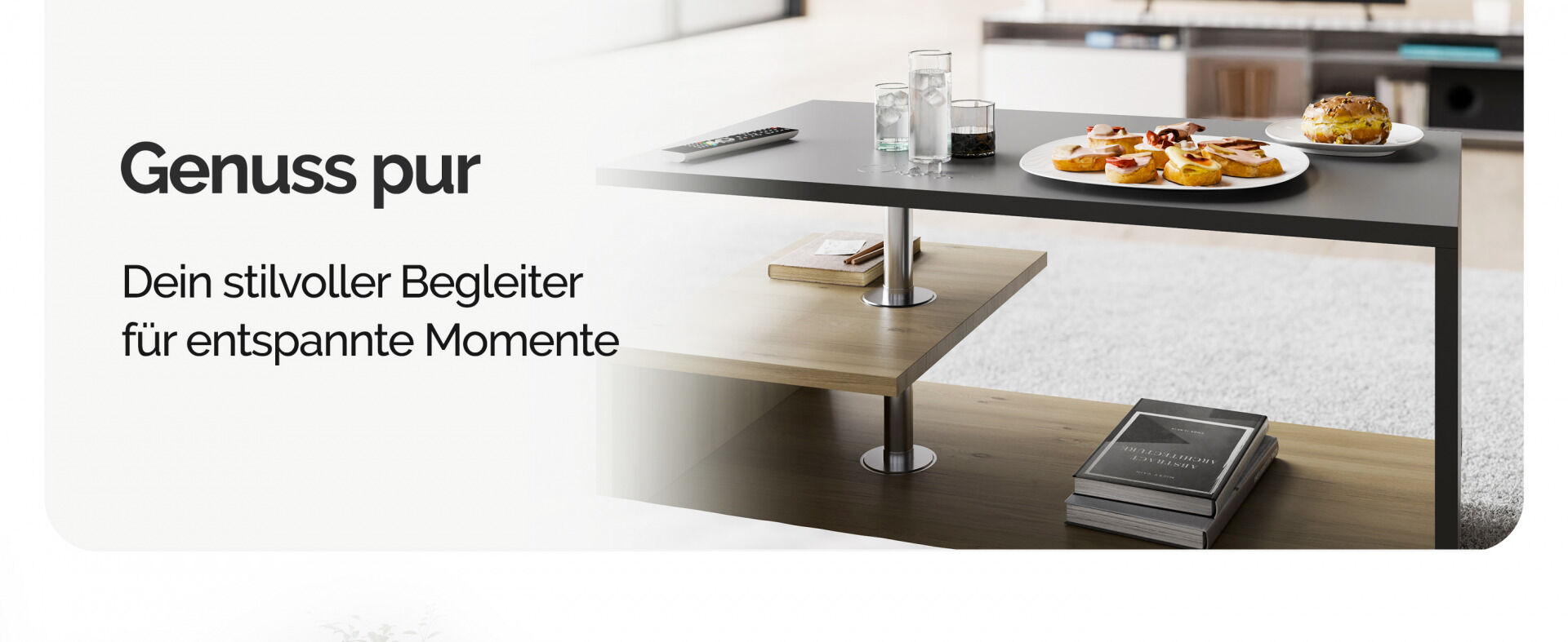 Couchtisch Orlando Holz/Grau 95x55x50cm