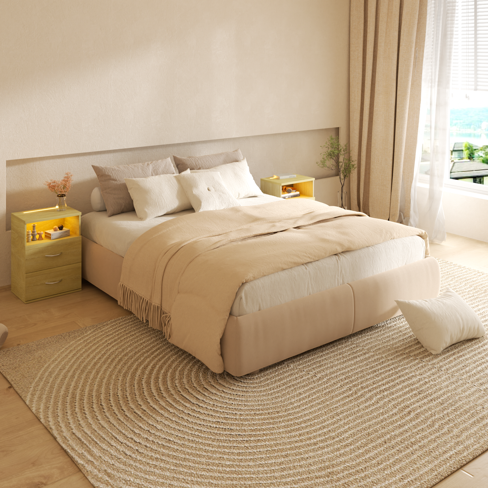 Nachttisch Jamie Eiche 55x40x28cm