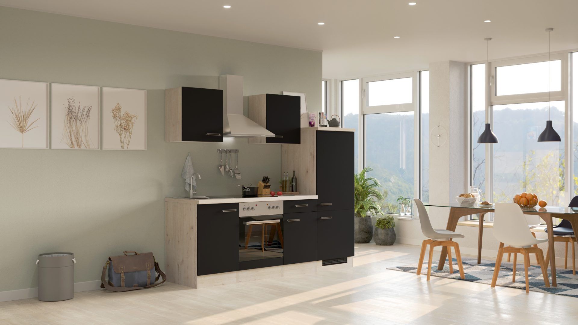 Küchenzeile ELVA 220 cm mit E-Geräten