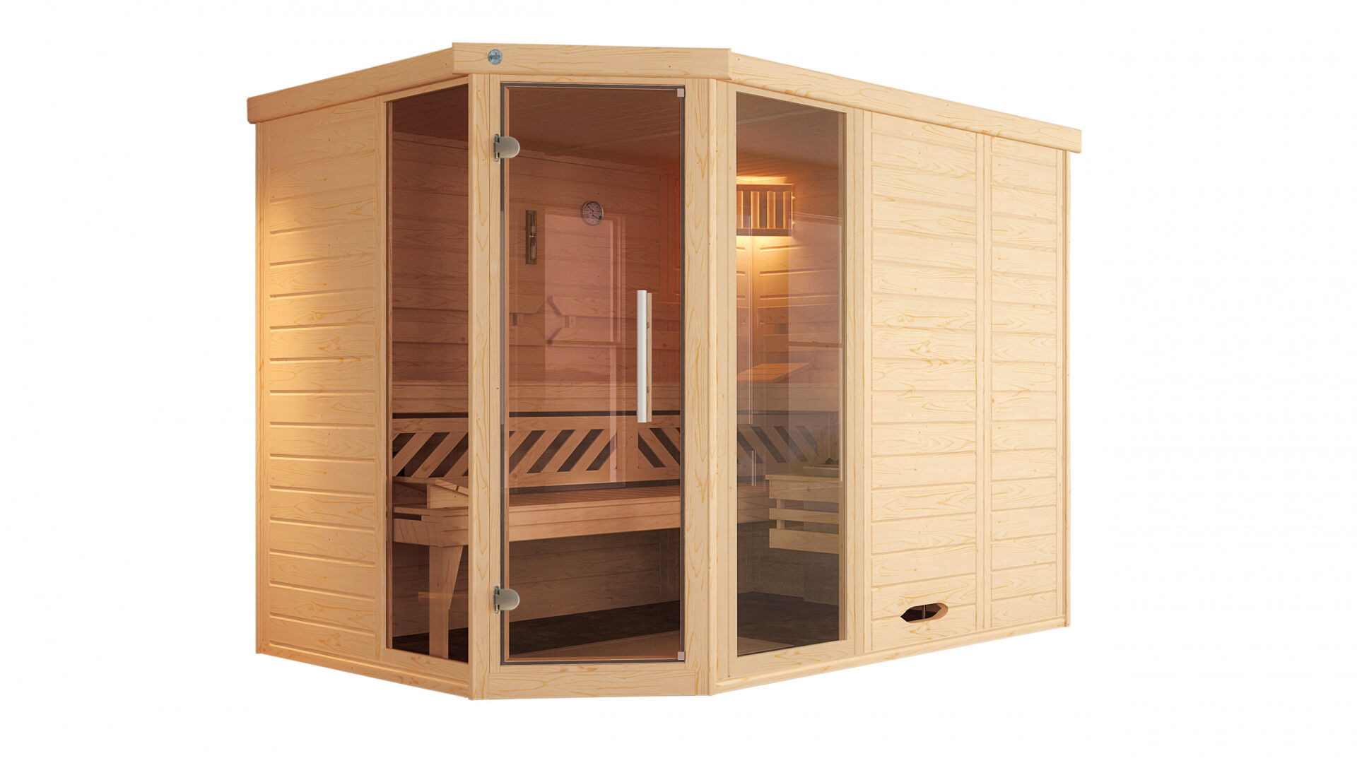 weka Design-Sauna KEMI Eck 3F, ohne Ofen, ohne Beleuchtung