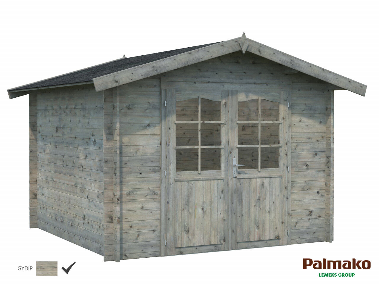 Palmako Gartenhaus Lotta 7,3 m² grau grundiert