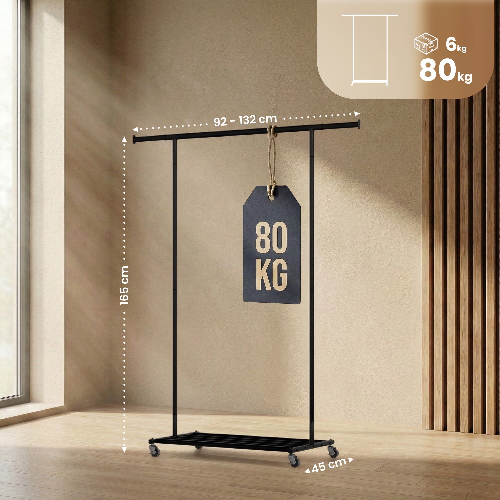 Kleiderständer Bernis, schwarz