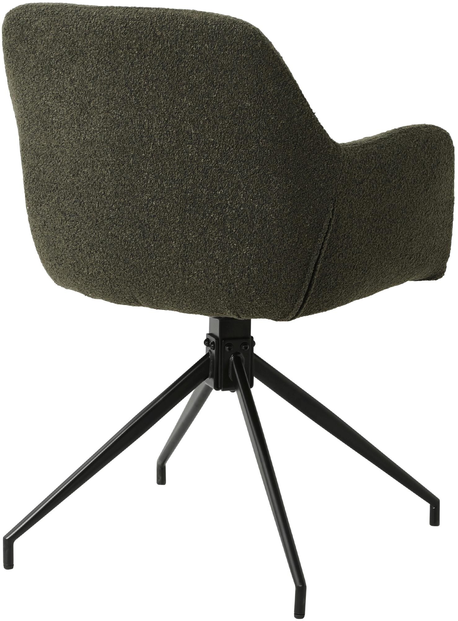 Esszimmerstuhl Merlinda Stoff Teddy, dunkelgrün