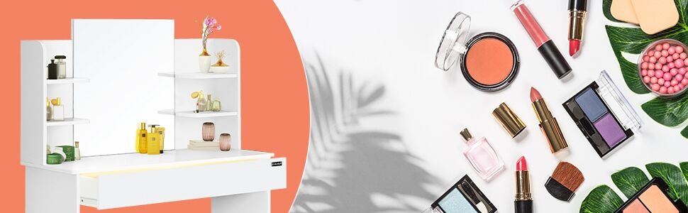 Schminktisch Lucia Weiß 140x110x40cm