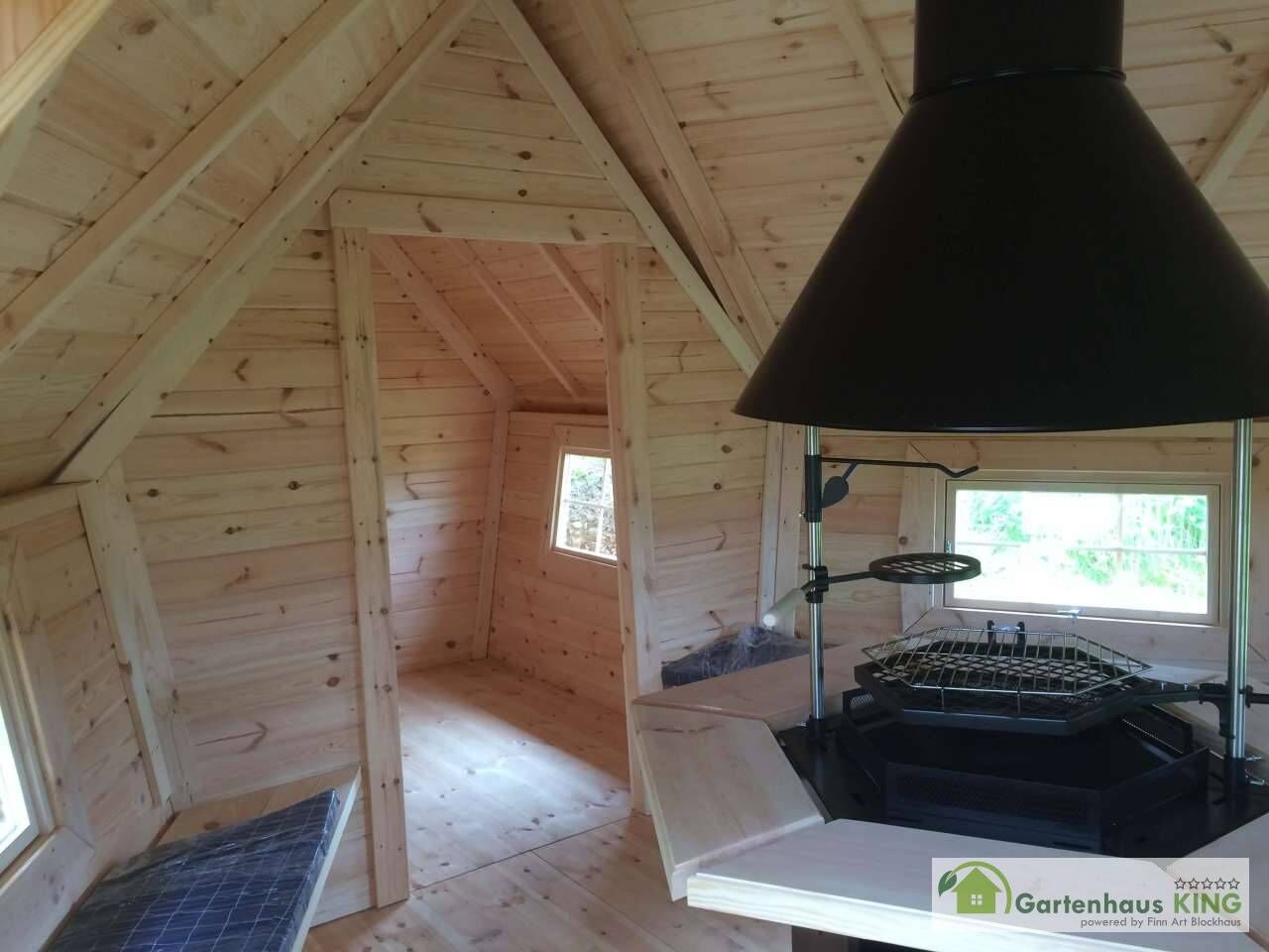 Finn Art Grillkota Exklusiv 9,2 m² mit Anbau Innenansicht