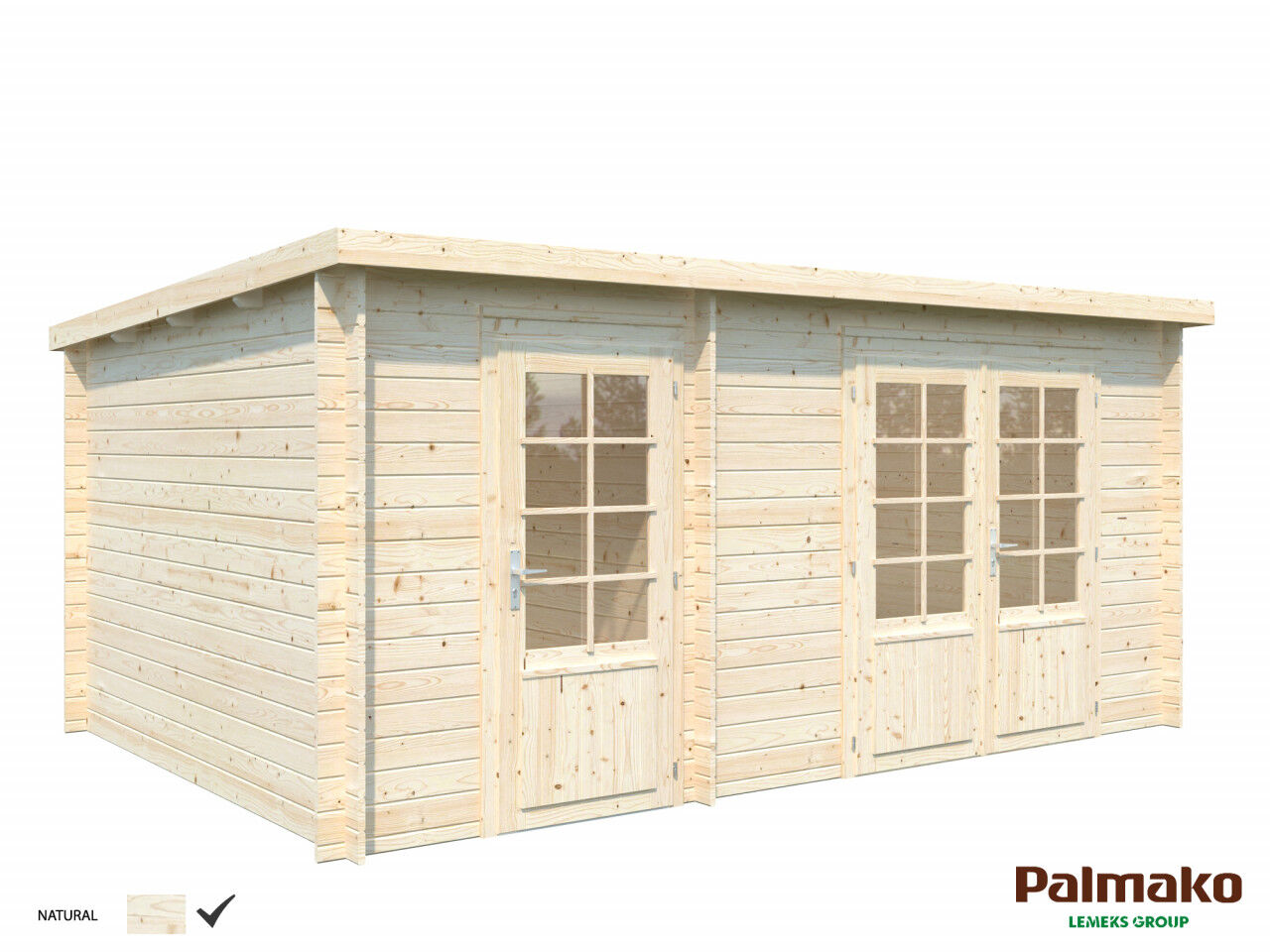 Flachdach Palmako Gartenhaus Ella 13,1 m²