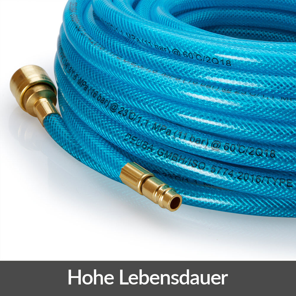 Druckluftschlauch 15m Schnellkupplung/Stecker