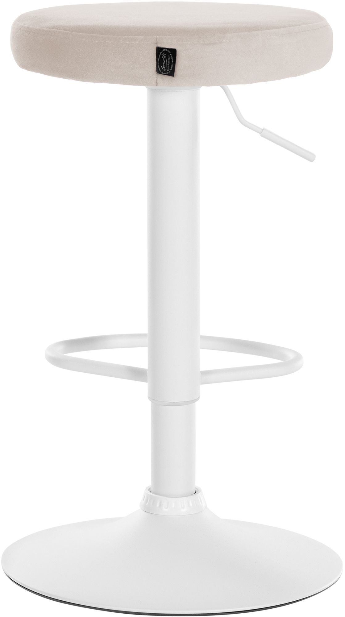 2er Set Barhocker Ponte Samt weiß, creme