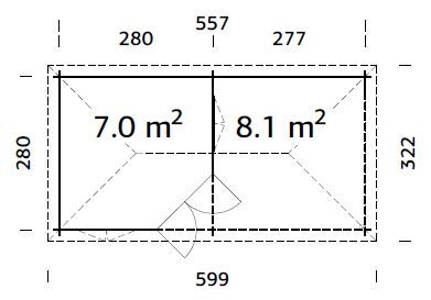 Palmako 5 Eck Gartenhaus Melanie 7,0+8,1 m²