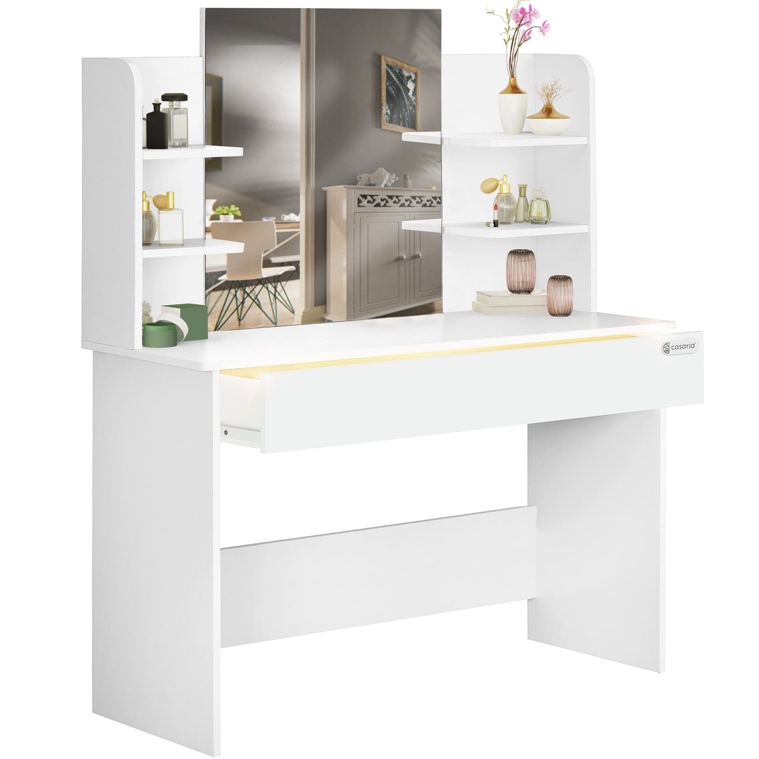 Schminktisch Lucia Weiß 140x110x40cm
