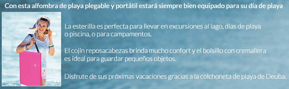 Strandmatte Pink 158x56x46cm gepolstert