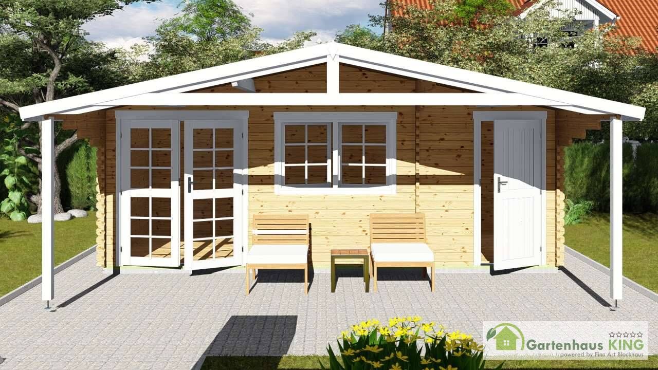Gartenhaus Norwegen 57 – Blockhaus mit Terrasse und Abstellraum
