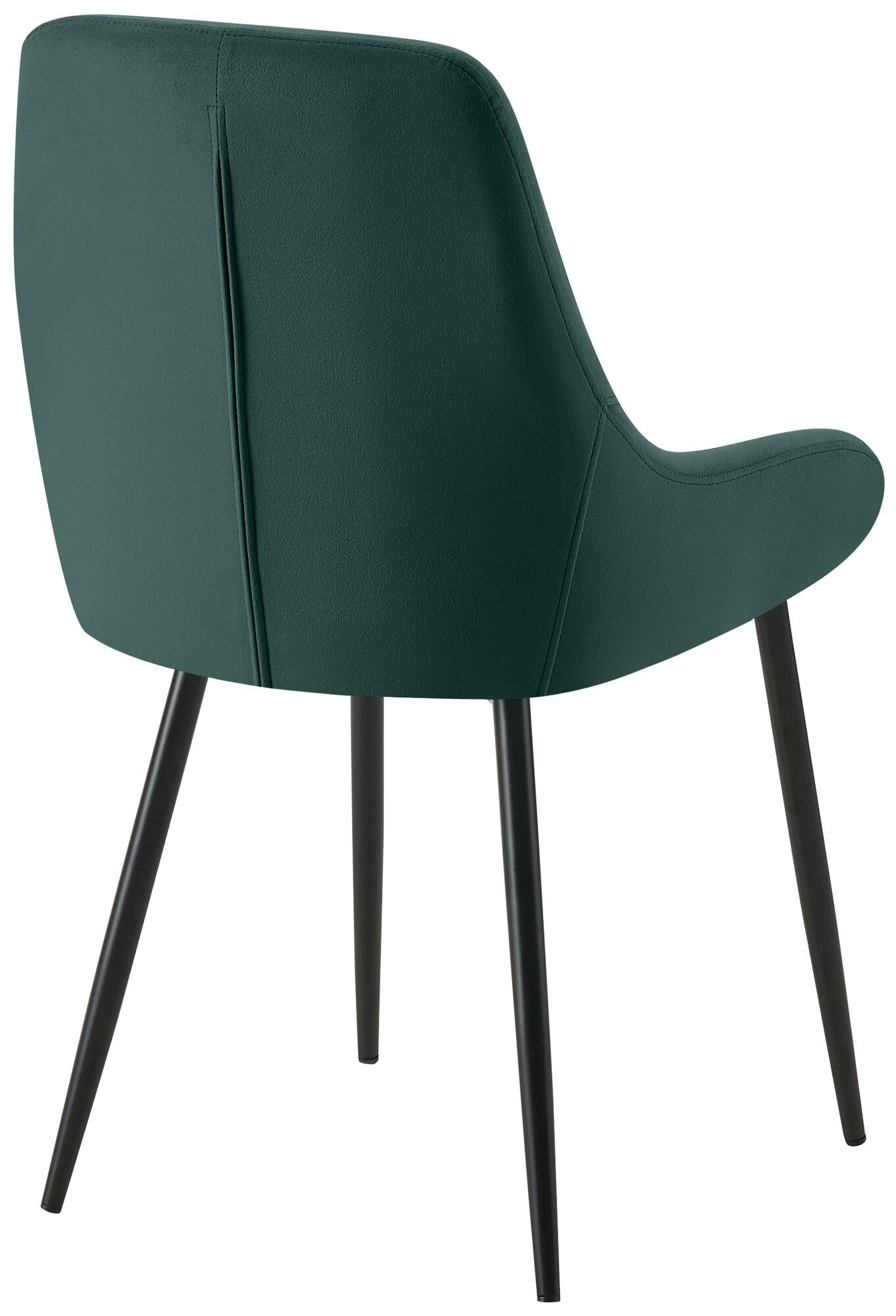 Esszimmerstuhl Elmira Samt schwarz, grün