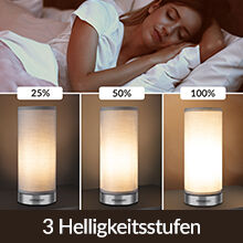Tischlampe Poppy 2er-Set Grau Dimmbar
