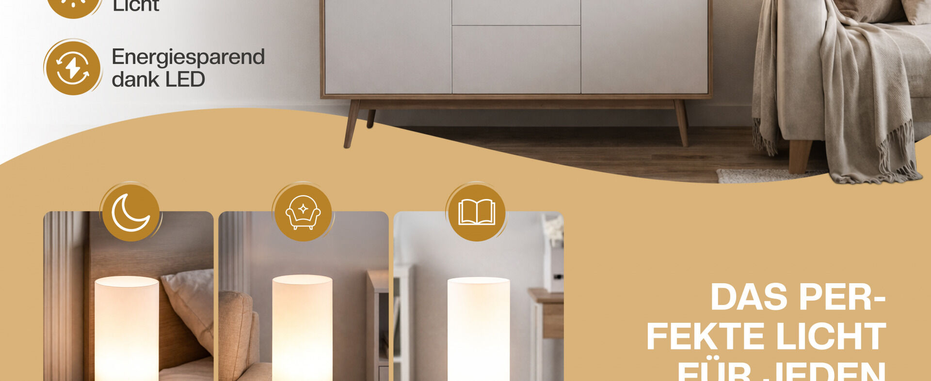 Tischlampe Golau 2er-Set Weiß