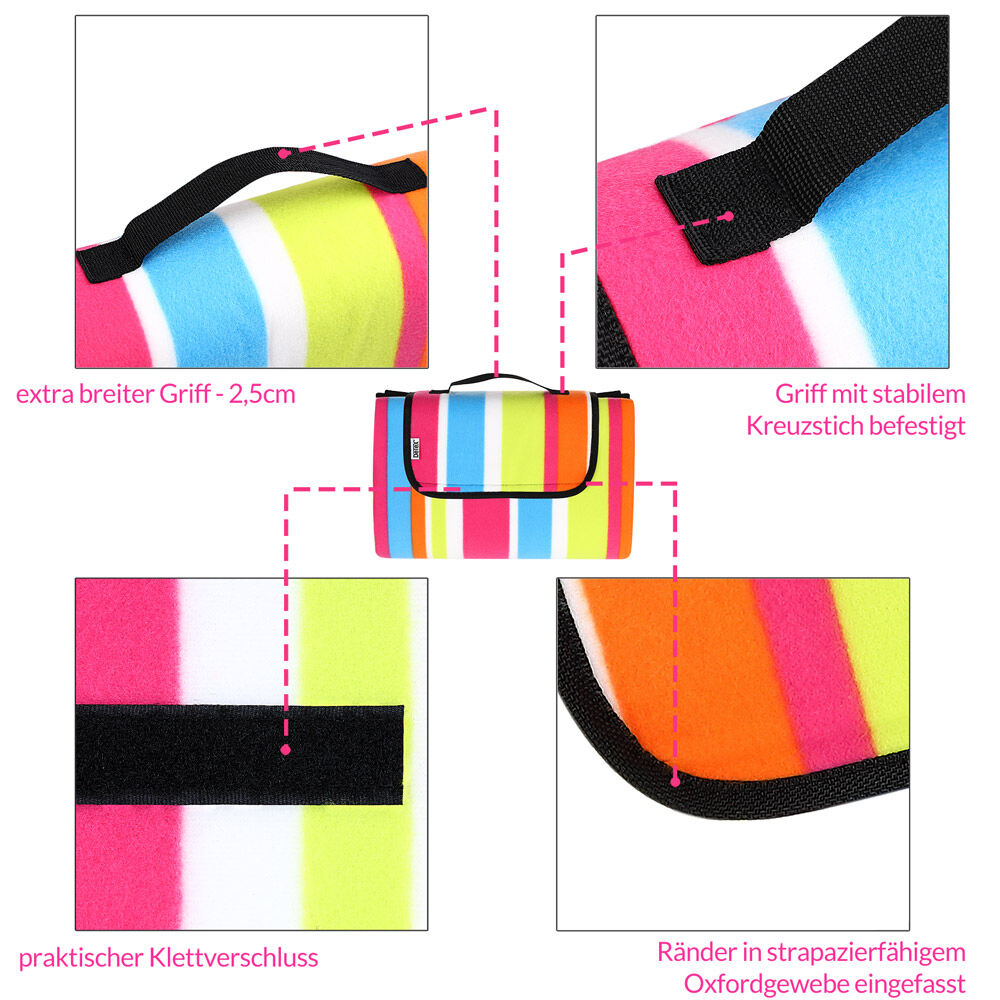 Picknickdecke Bunt 1,95x1,5m