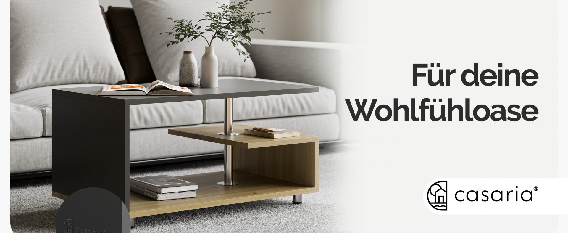 Couchtisch Orlando Holz/Grau 95x55x50cm