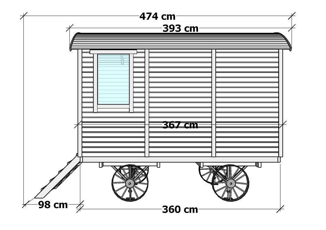 Pipowagen Bauwagen Zirkuswagen Tinyhaus 3,6m