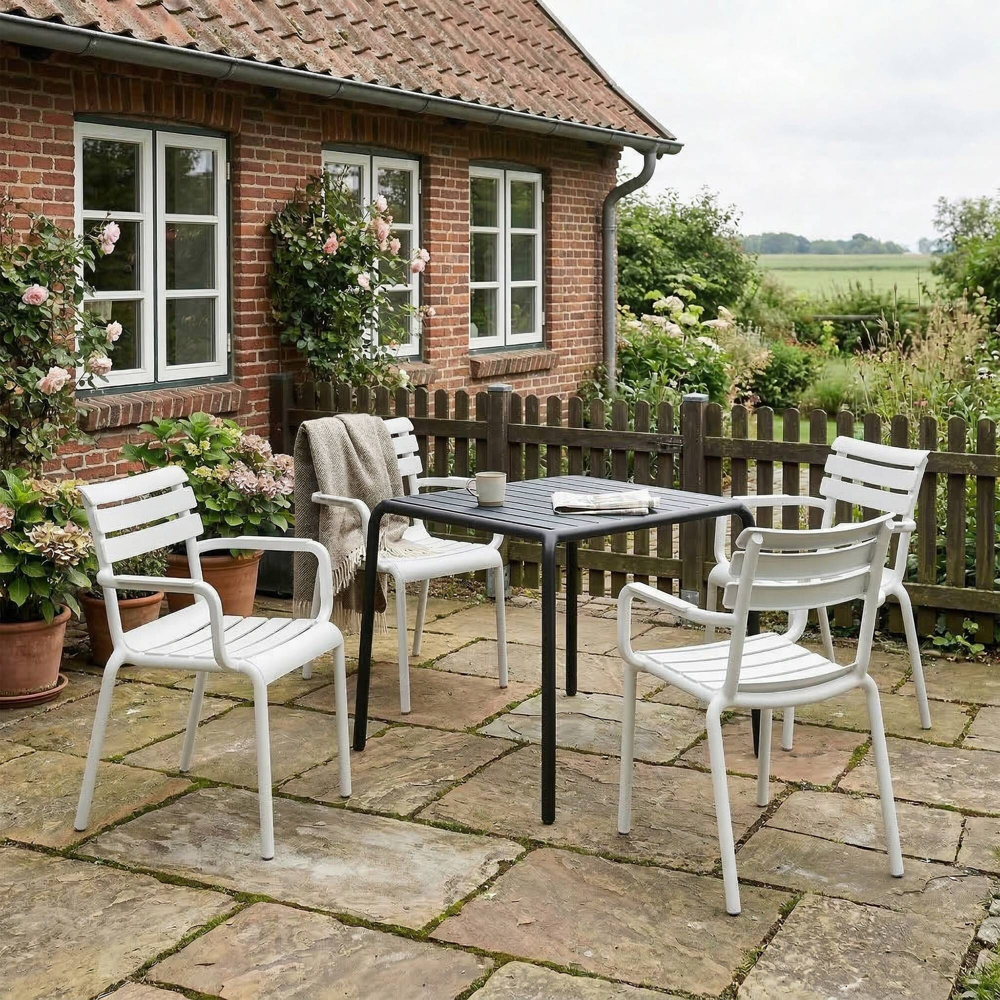 4er Set Stühle Paris, weiß