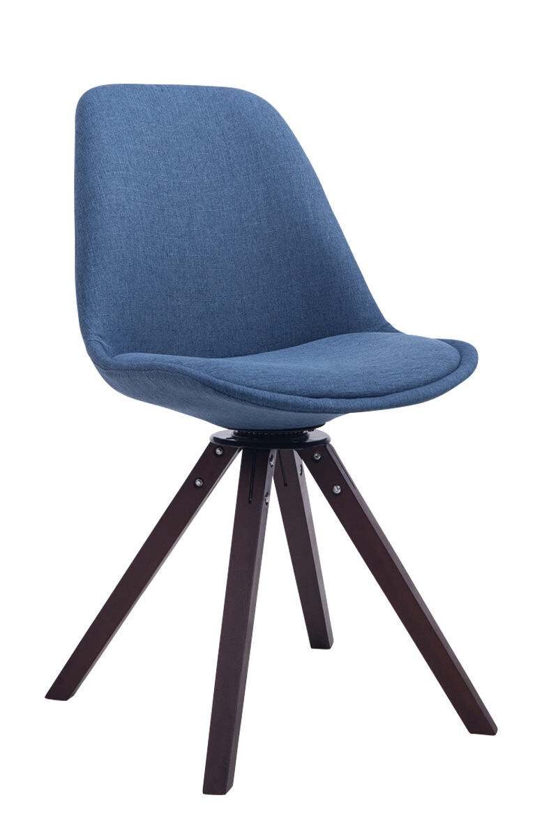 Besucherstuhl Troyes Drehbar Walnuss Stoff Square, blau