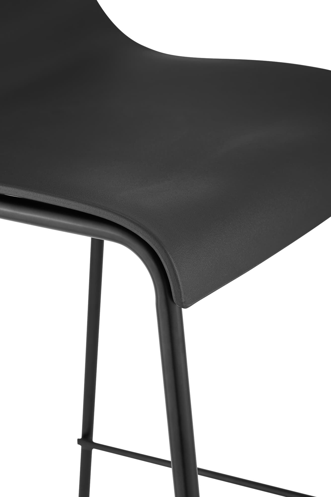 2er Set Barhocker Hoover Kunststoff 4-Fuß Gestell schwarz, schwarz