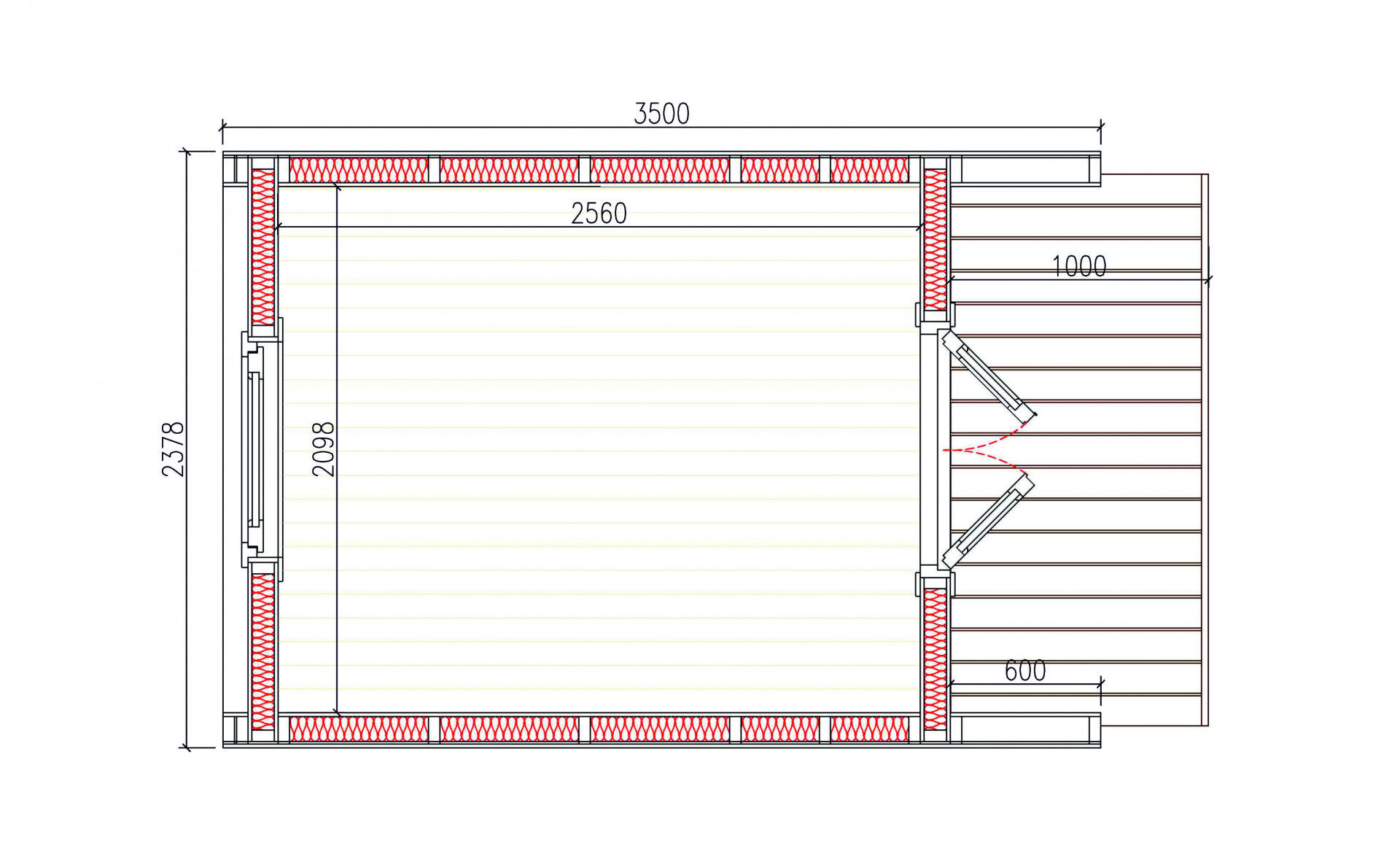 Camping Pod Turku 240x350, montiert