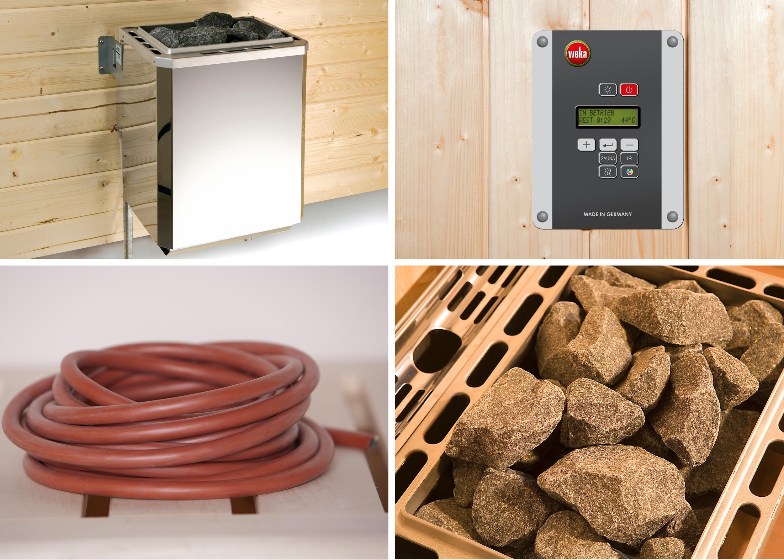 weka Design-Sauna KEMI PANORAMA 2 inkl. 7,5 kW OS-Ofenset